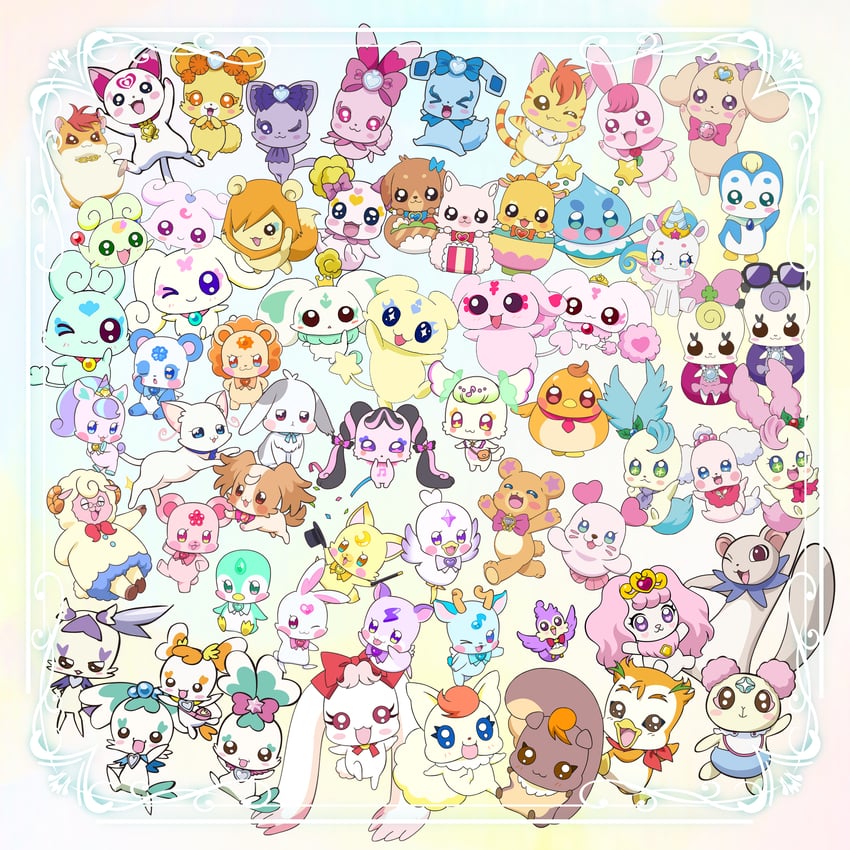 nekoyashiki yuki, inukai komugi, yuunagi tsubasa, hummy, candy, and 56 more (precure and 22 more)