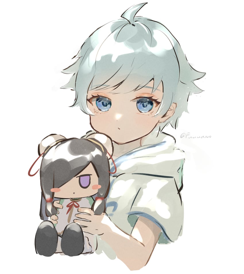 shenhe and chongyun (genshin impact) drawn by fujito_(call_f_)