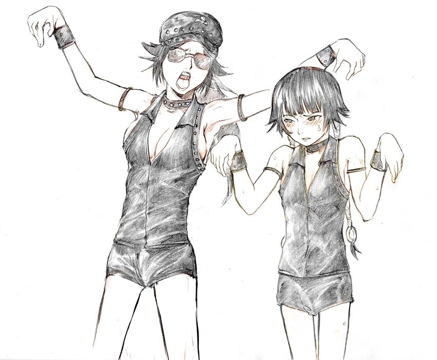 shihouin yoruichi, sui-feng, and hard gay (bleach) drawn by santouhei_(3tohei)