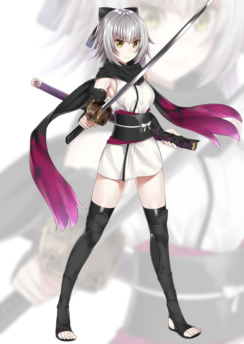 jeanne d'arc alter and okita souji (fate and 2 more) drawn by watosu