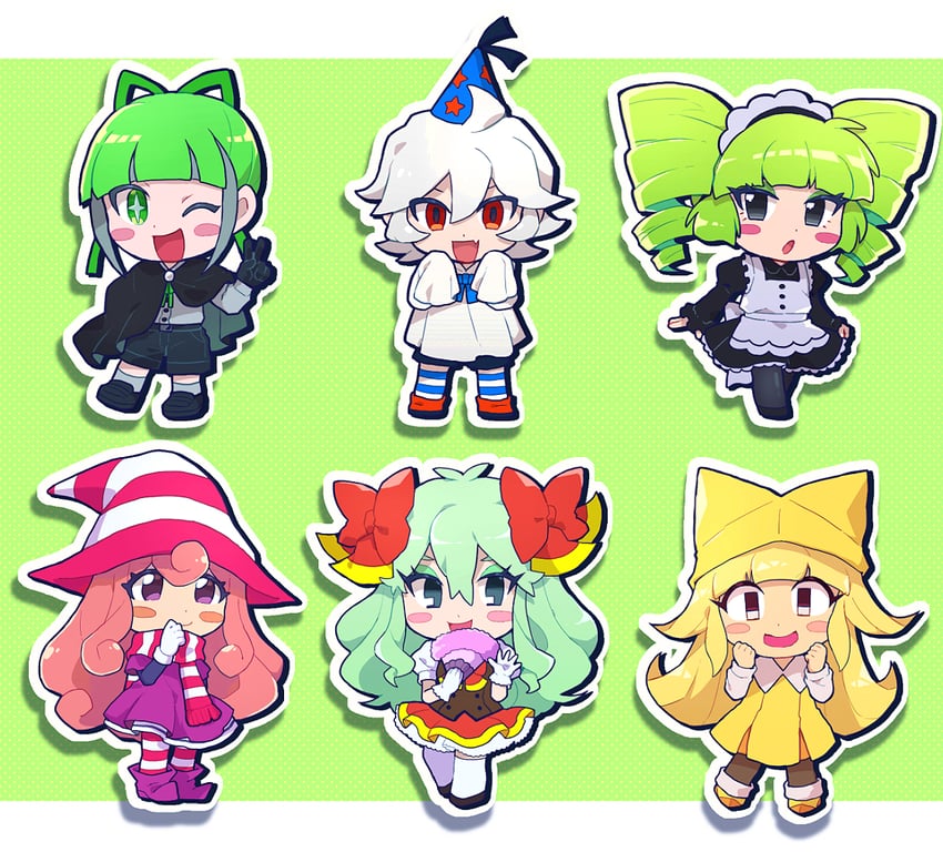 vivian, olivia, bow, scissors, doopliss, and 1 more (mario and 5 more) drawn by chiimako