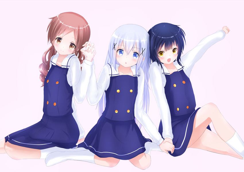 kafuu chino, jouga maya, and natsu megumi (gochuumon wa usagi desu ka?) drawn by nananana_(raven04max)