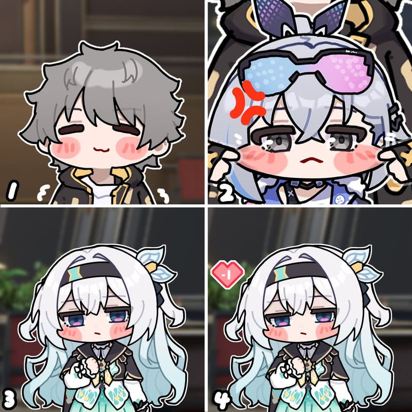 trailblazer, firefly, caelus, and silver wolf (honkai and 1 more) drawn by ldd.ek
