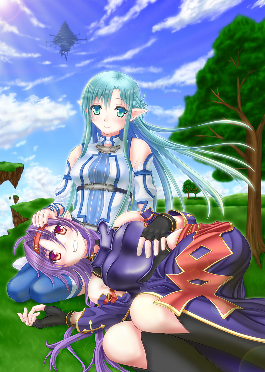 asuna and yuuki (sword art online) drawn by sooichi_(diabolicemission)