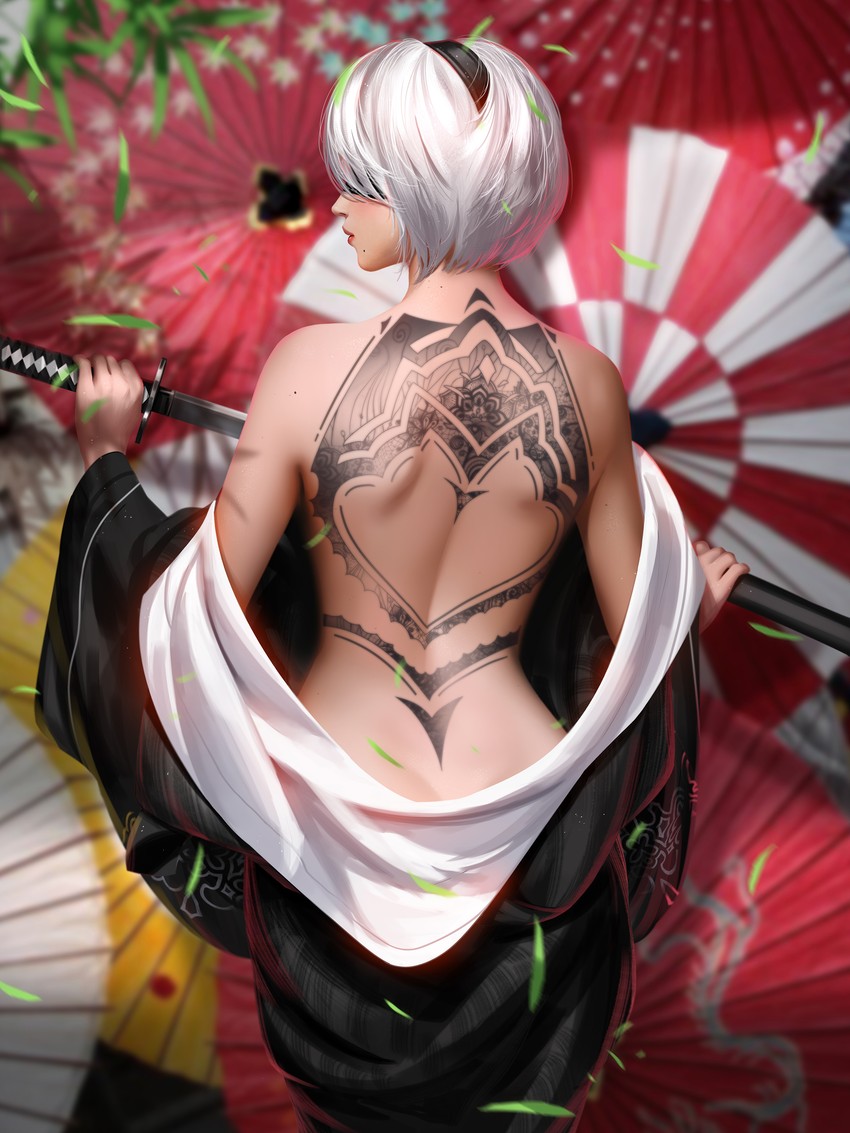 2b (nier and 1 more) drawn by liang_xing