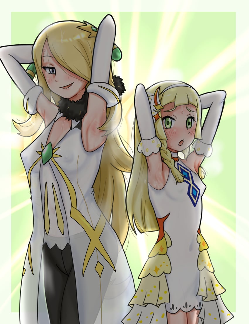 cynthia and lillie (pokemon and 1 more) drawn by tkgsippo