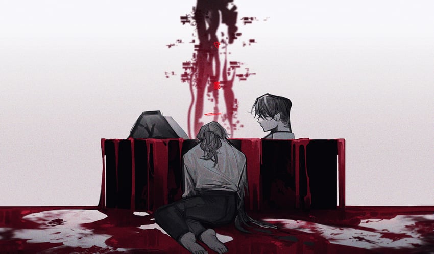 meursault, gregor, and bloodbath (project moon and 1 more) drawn by yasuihiruya