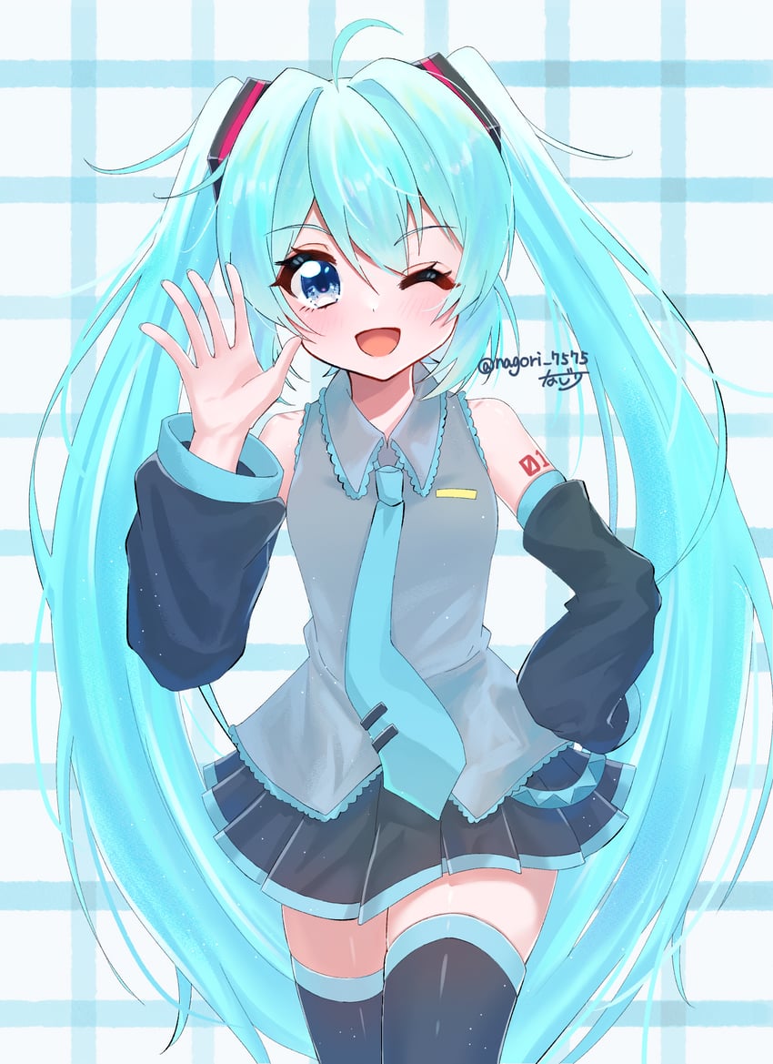 hatsune miku (vocaloid) drawn by nagori_(nagori_7575)