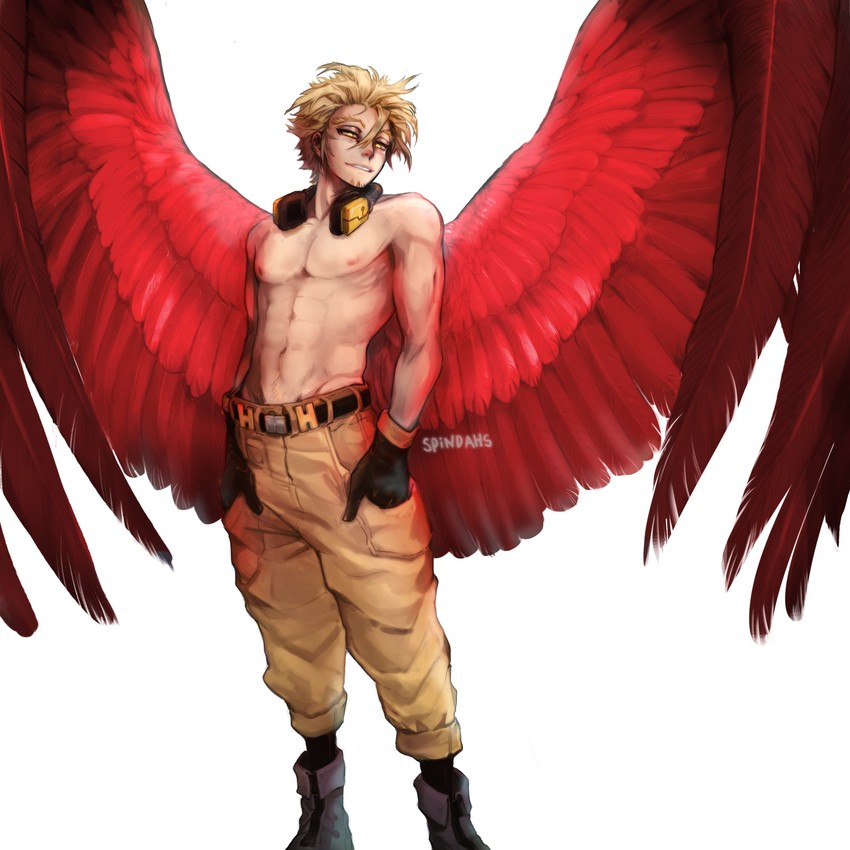 hawks (boku no hero academia) drawn by spindahs