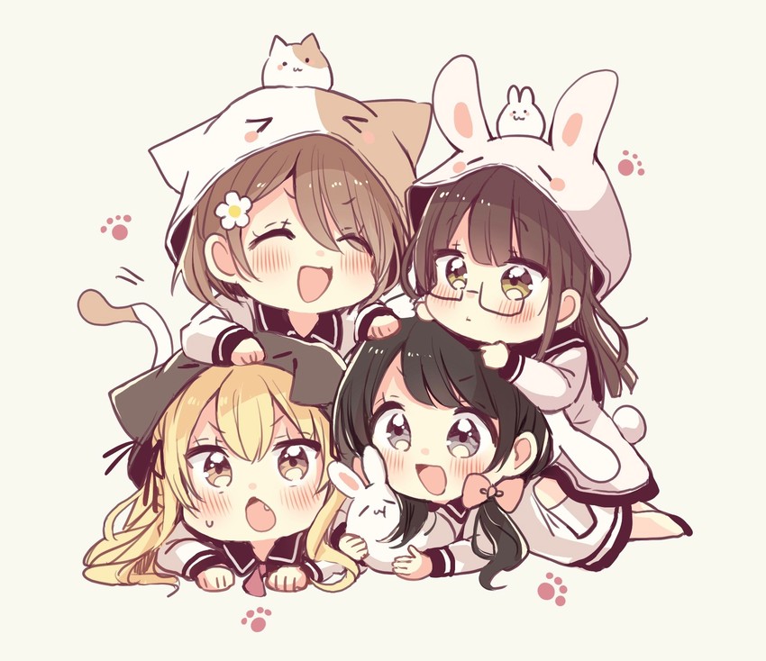 miyasato haruka, okamoto natsuhi, yokomine ibuki, and higuchi kaede (swing!!) drawn by sakura_oriko