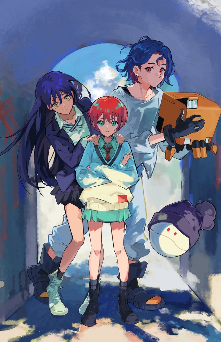 amate yuzuriha, haro, shuji ito, nyaan, and conch (gundam and 1 more) drawn by ichi_(two_too_22)