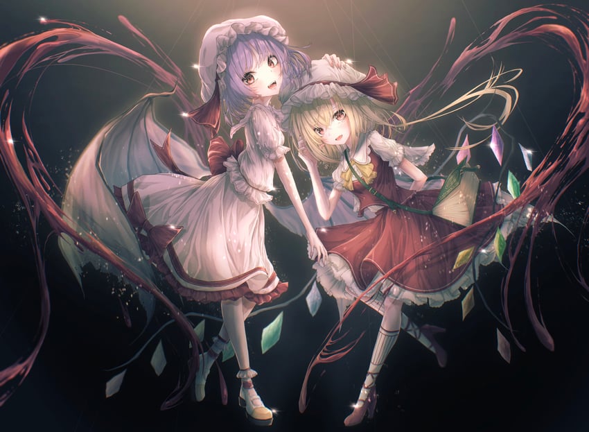 remilia scarlet and flandre scarlet (touhou) drawn by tqg_07
