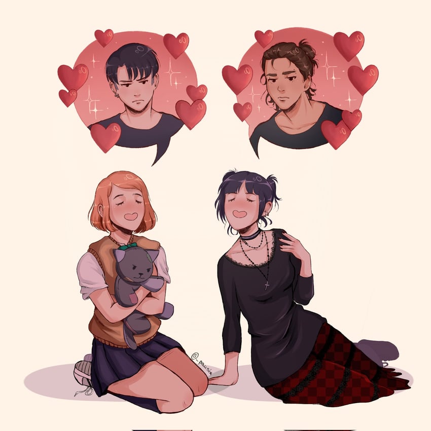 mikasa ackerman, eren yeager, levi, and petra ral (shingeki no kyojin and 1 more) drawn by pau6ix