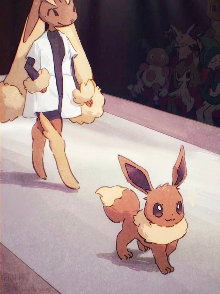 eevee, kirlia, espeon, lopunny, gallade, and 2 more (pokemon) drawn by arc_draws