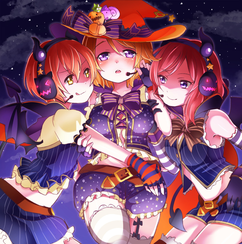 nishikino maki, hoshizora rin, and koizumi hanayo (love live! and 1 more) drawn by hatomugi_(mugicha)