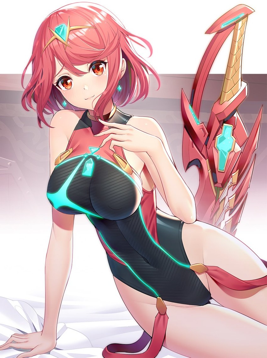 pyra (xenoblade chronicles and 1 more) drawn by ririko_(zhuoyandesailaer)