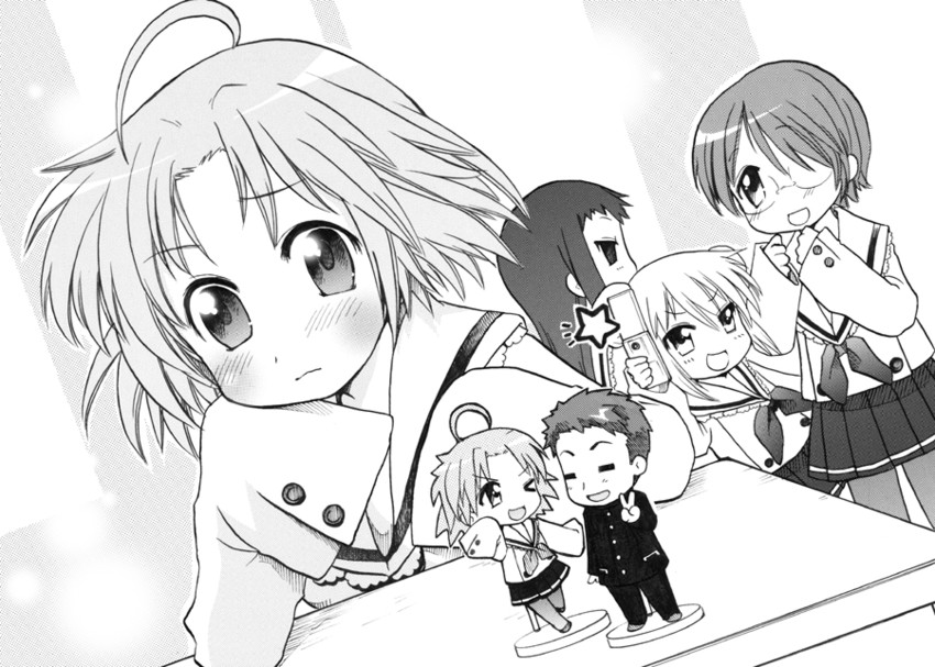 kogami akira and shiraishi minoru (lucky star) drawn by ubizo