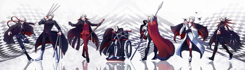 kotomine kirei, waver velvet, emiya kiritsugu, matou kariya, tohsaka tokiomi, and 3 more (fate and 1 more) drawn by yukihime_(mofumofu2225)