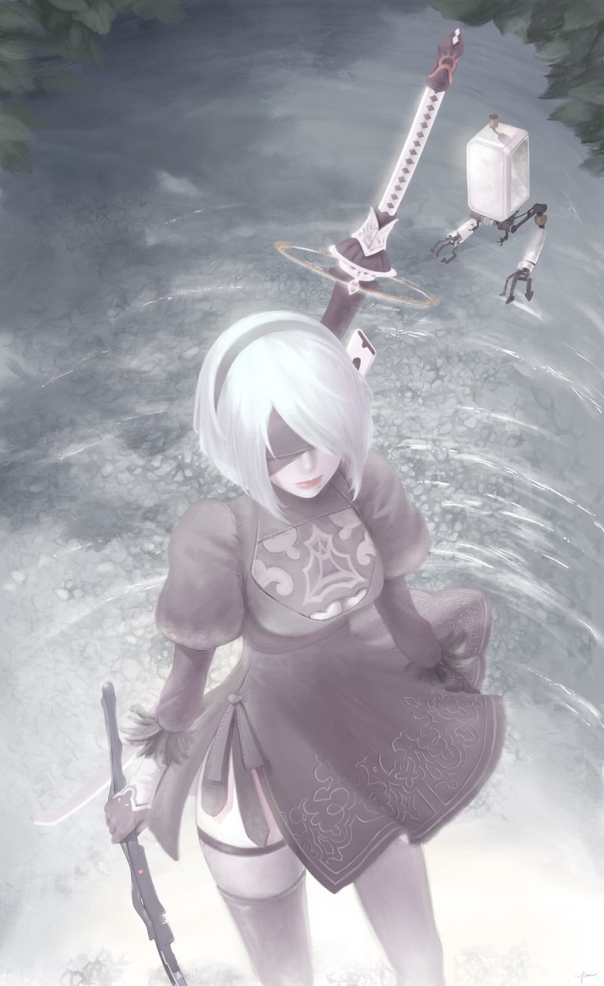 2b and pod (nier and 1 more) drawn by 12yun30