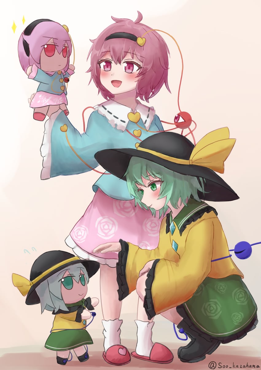 komeiji koishi and komeiji satori (touhou) drawn by soo_kazahana