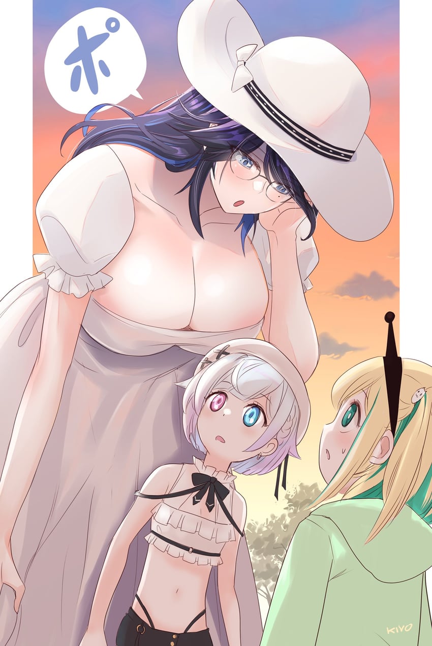kson, amano pikamee, hasshaku-sama, and amemiya nazuna (vshojo and 2 more) drawn by kivo