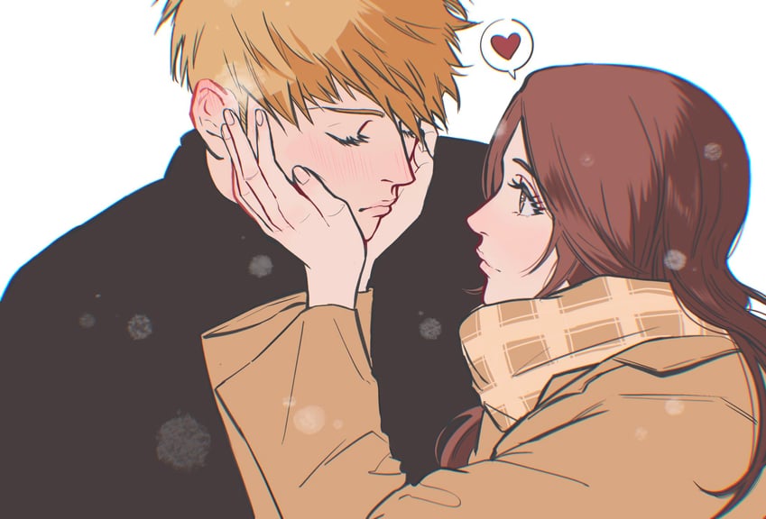 inoue orihime and kurosaki ichigo (bleach) drawn by viii_00908