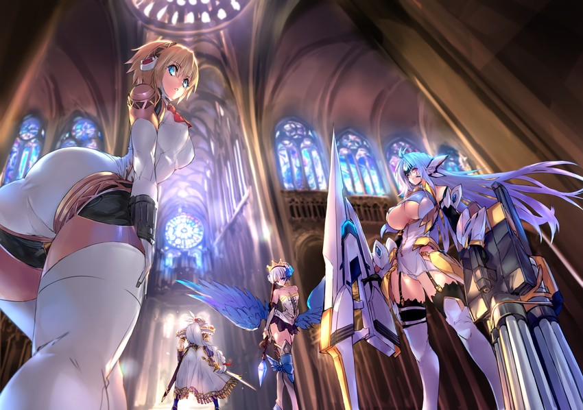 aigis, kos-mos, gwendolyn, and lenneth valkyrie (persona and 5 more) drawn by negresco