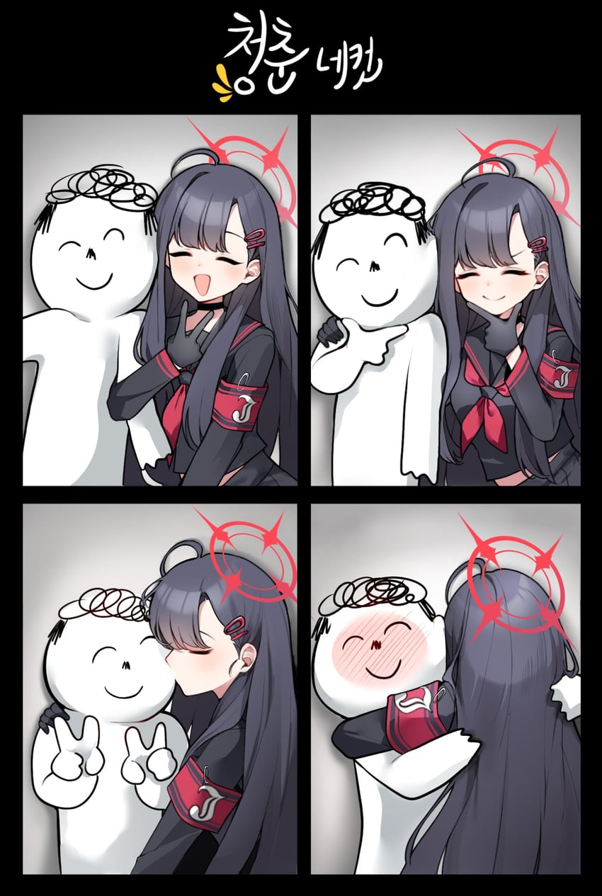 sensei, doodle sensei, and ichika (blue archive) drawn by bagjeomlye88315