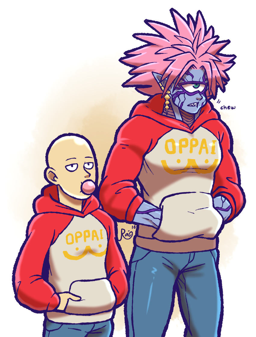 saitama and lord boros (one-punch man) drawn by raiphen