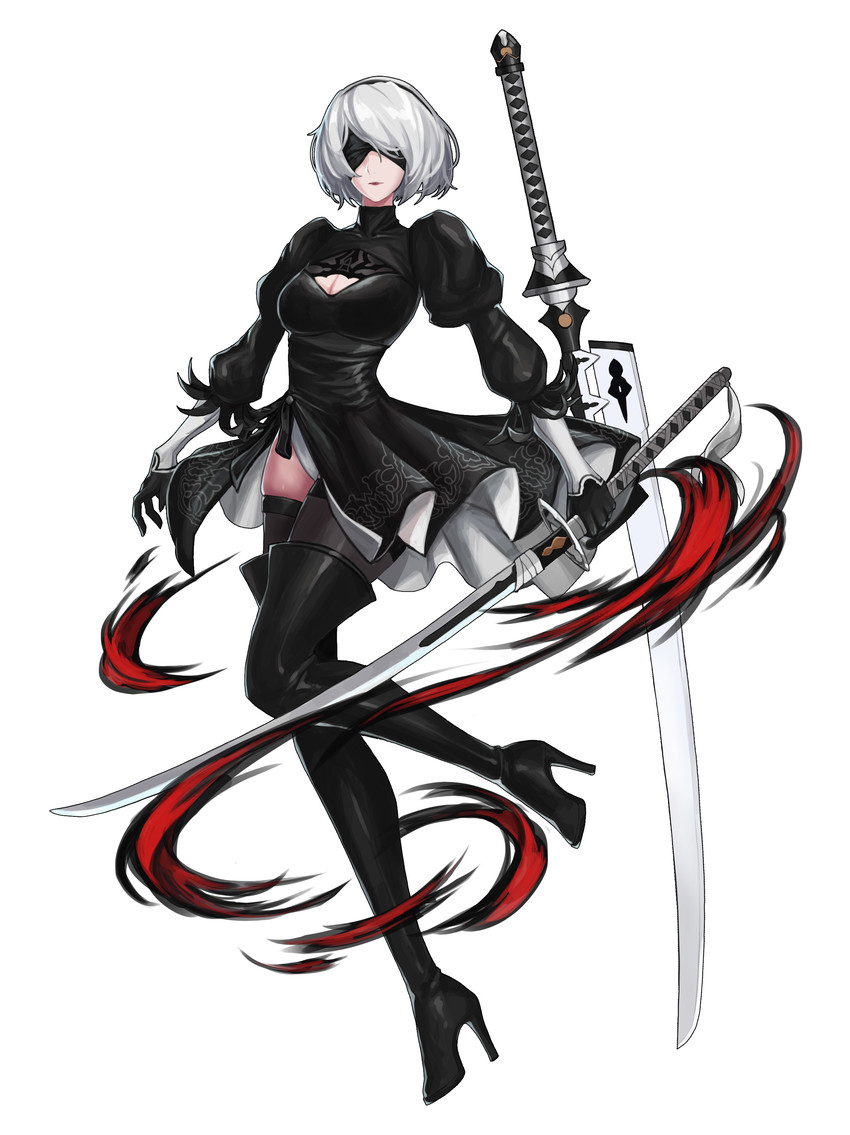 2b (nier and 1 more) drawn by hella_p