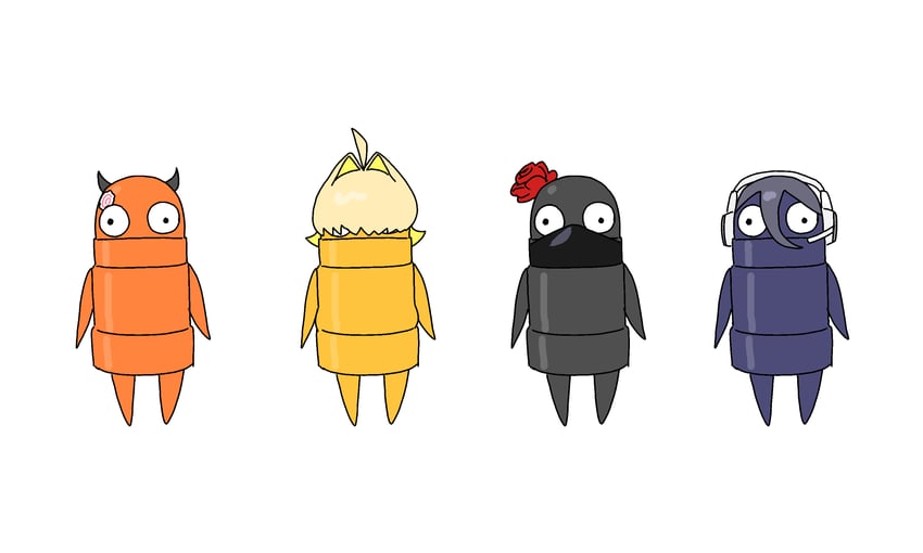 elegg, maiden, exia, and trony (goddess of victory: nikke and 1 more) drawn by wge