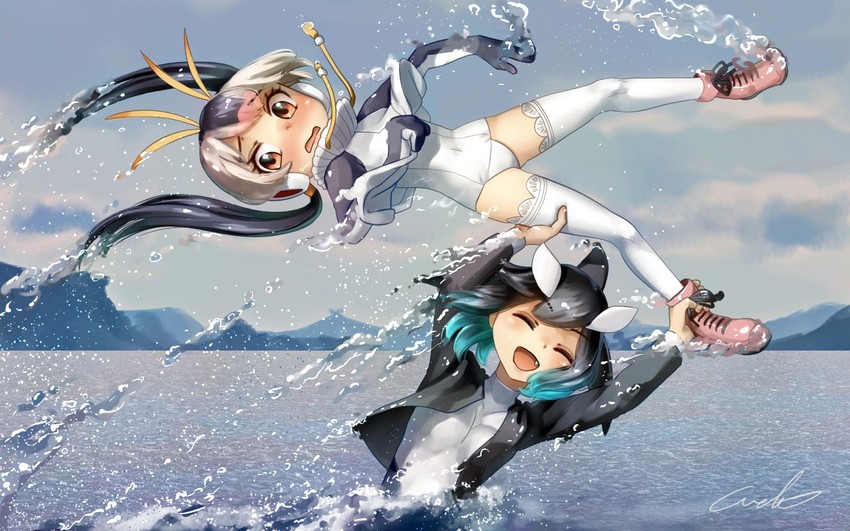 royal penguin and killer whale (original and 1 more) drawn by welt_(kinsei_koutenkyoku)
