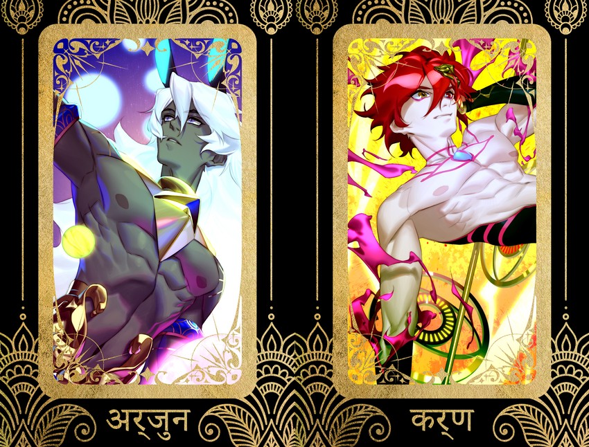 karna, arjuna, arjuna alter, and super karna (fate and 1 more) drawn by chiizu_namasu