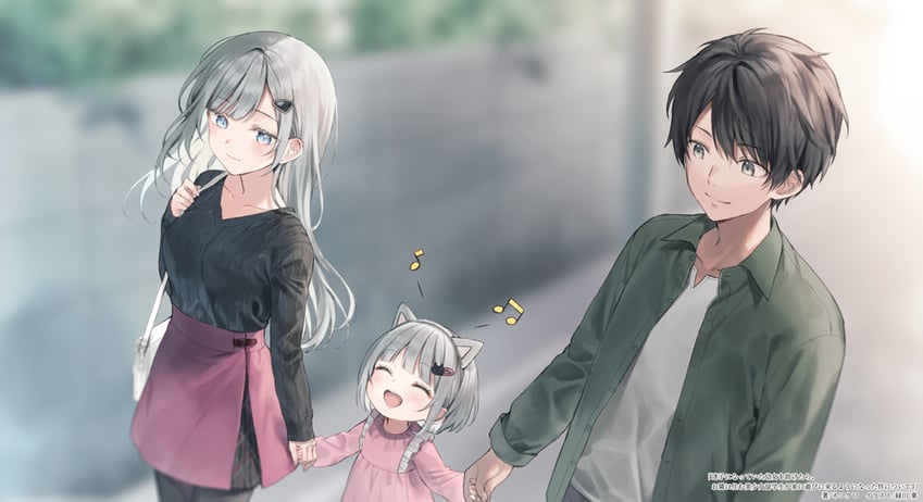 bennett charlotte, bennett emma, and aoyagi akihito (maigo ni natteita youjo wo tasuketara otonari ni sumu bishoujo ryuugakusei ga ie ni asobi ni kuru you ni natta ken ni tsuite) drawn by midorikawa_you