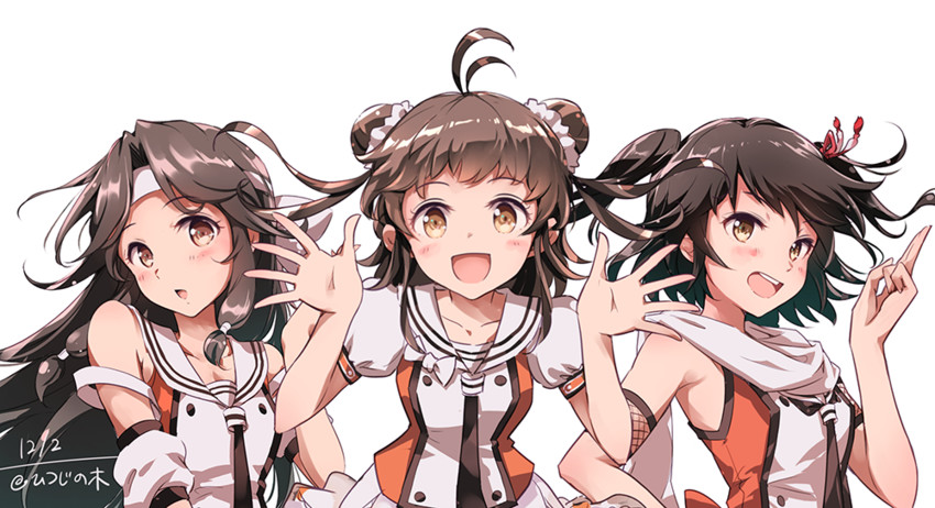 sendai, naka, jintsuu, sendai kai ni, jintsuu kai ni, and 1 more (kantai collection) drawn by moupii_(hitsuji_no_ki)