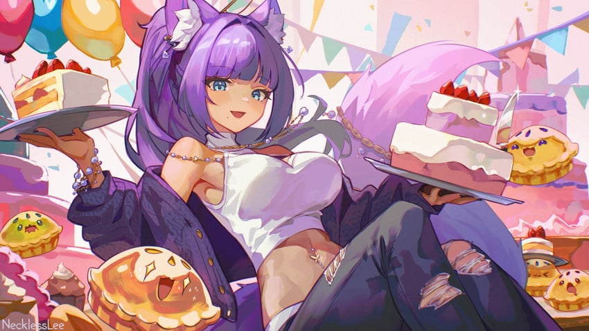 cha cha and cutiepie (indie virtual youtuber) drawn by necklesslee