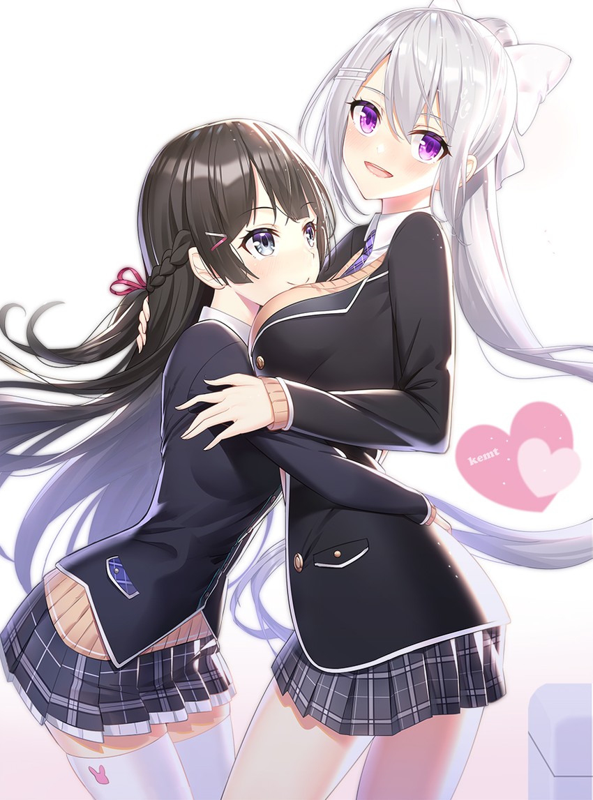 tsukino mito and higuchi kaede (nijisanji) drawn by ririko_(zhuoyandesailaer)