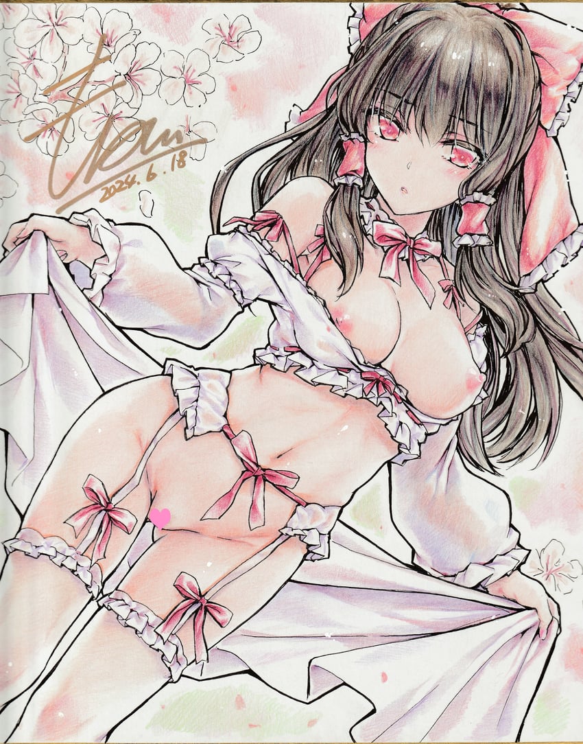 hakurei reimu (touhou) drawn by monety