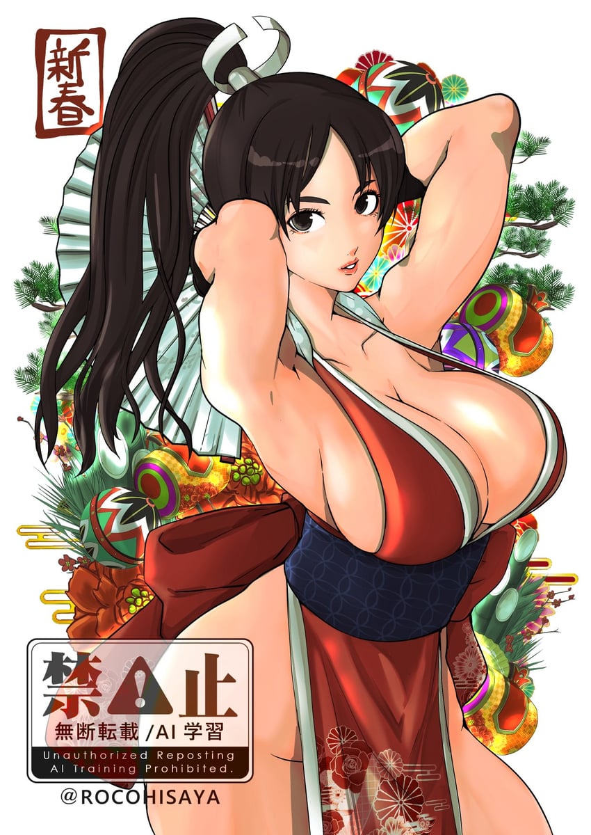 shiranui mai (the king of fighters and 1 more) drawn by rocohisaya