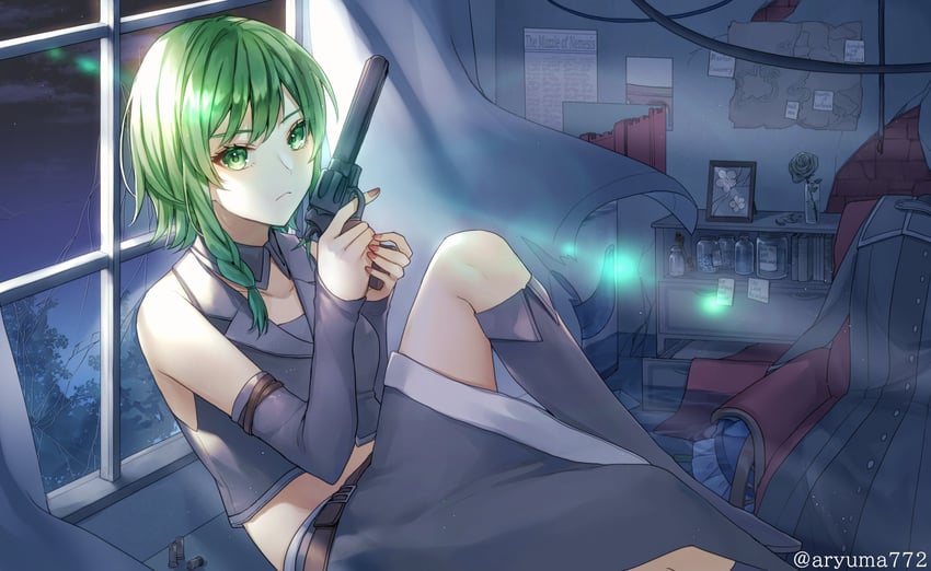 gumi, clockworker's doll, and nemesis sudou (vocaloid and 3 more) drawn by aryuma772