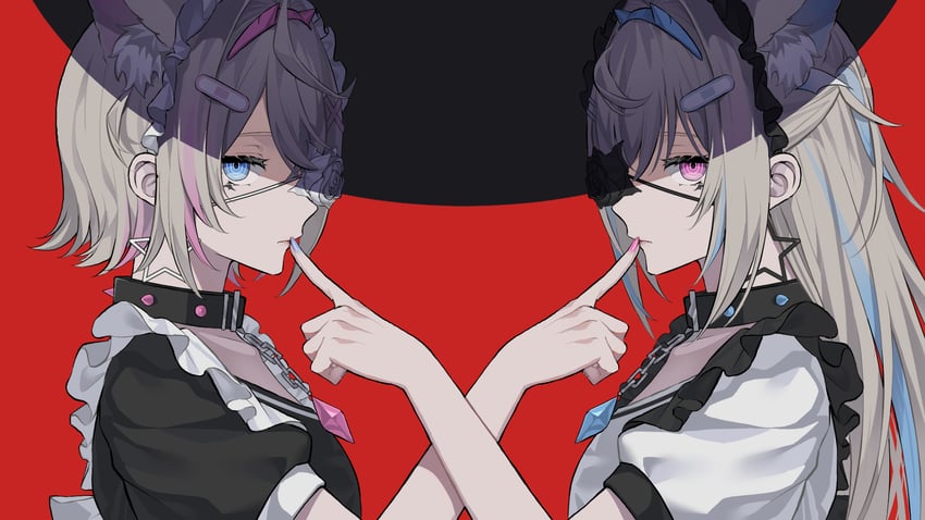fuwawa abyssgard and mococo abyssgard (hololive and 2 more) drawn by nage_(emae626)