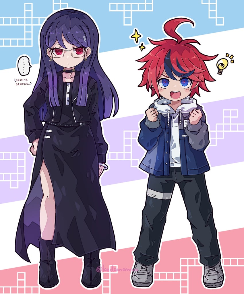 sumino takumi and shizuhara hiruko (the hundred line -last defense academy-) drawn by kedamamax