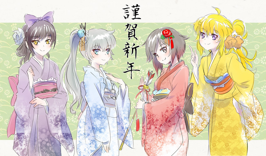 ruby rose, weiss schnee, yang xiao long, and blake belladonna (rwby) drawn by iesupa