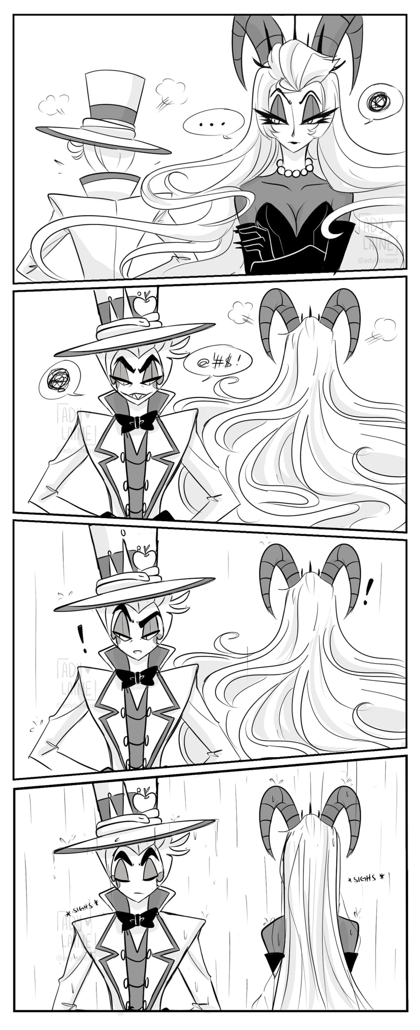 lucifer morningstar and lilith (hazbin hotel) drawn by adylaineart