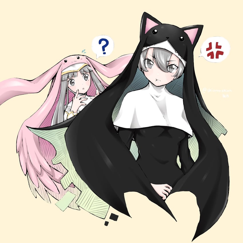 sistermon noir and sistermon blanc (digimon) drawn by shingetsu_(doru0222)