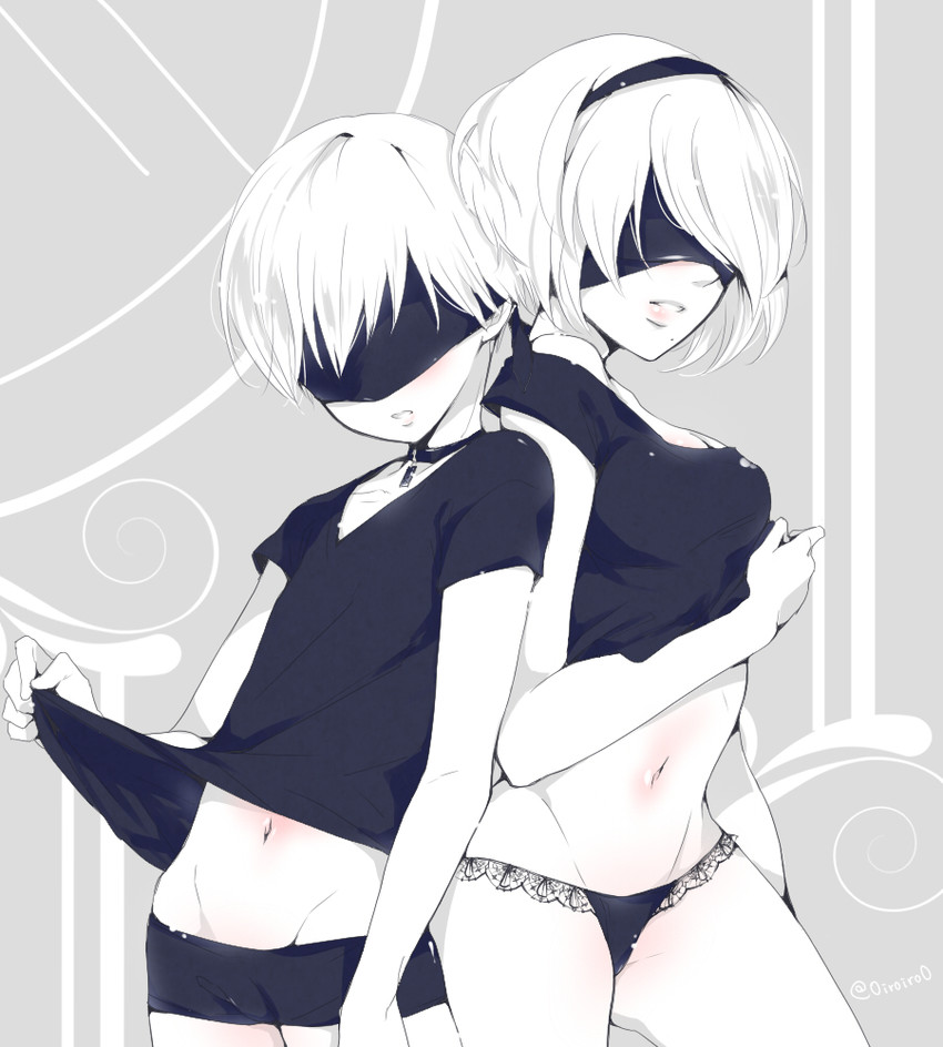 2b and 9s (nier and 1 more) drawn by iroiro_(0iroiro0)