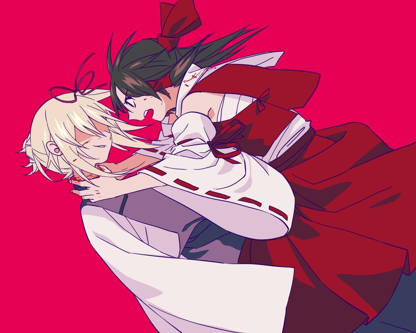 hakurei reimu and yakumo yukari (touhou) drawn by huang_gua