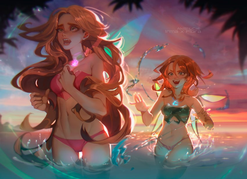 flora and irma lair (winx club and 1 more) drawn by akishycat