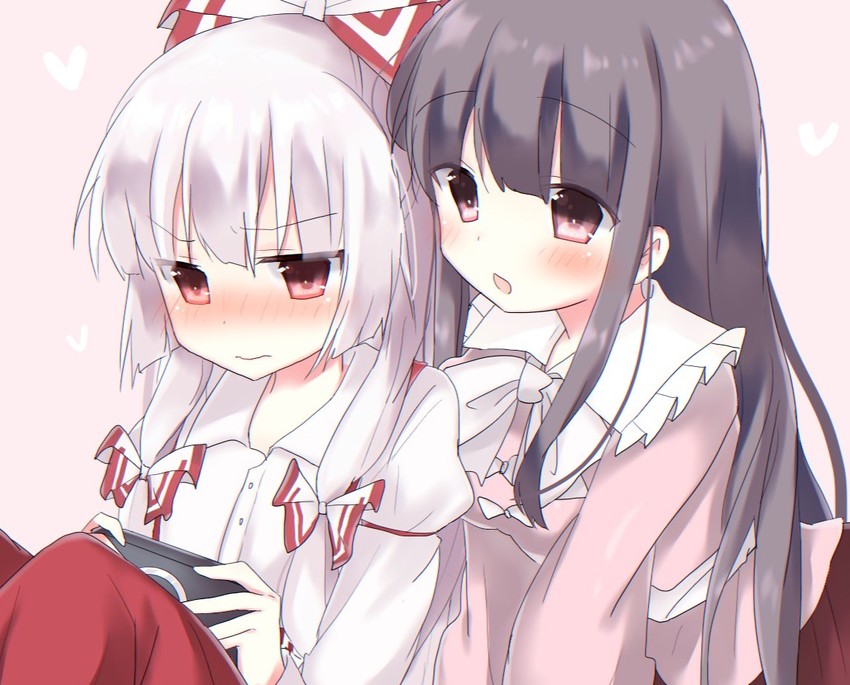 fujiwara no mokou and houraisan kaguya (touhou) drawn by yorurumo
