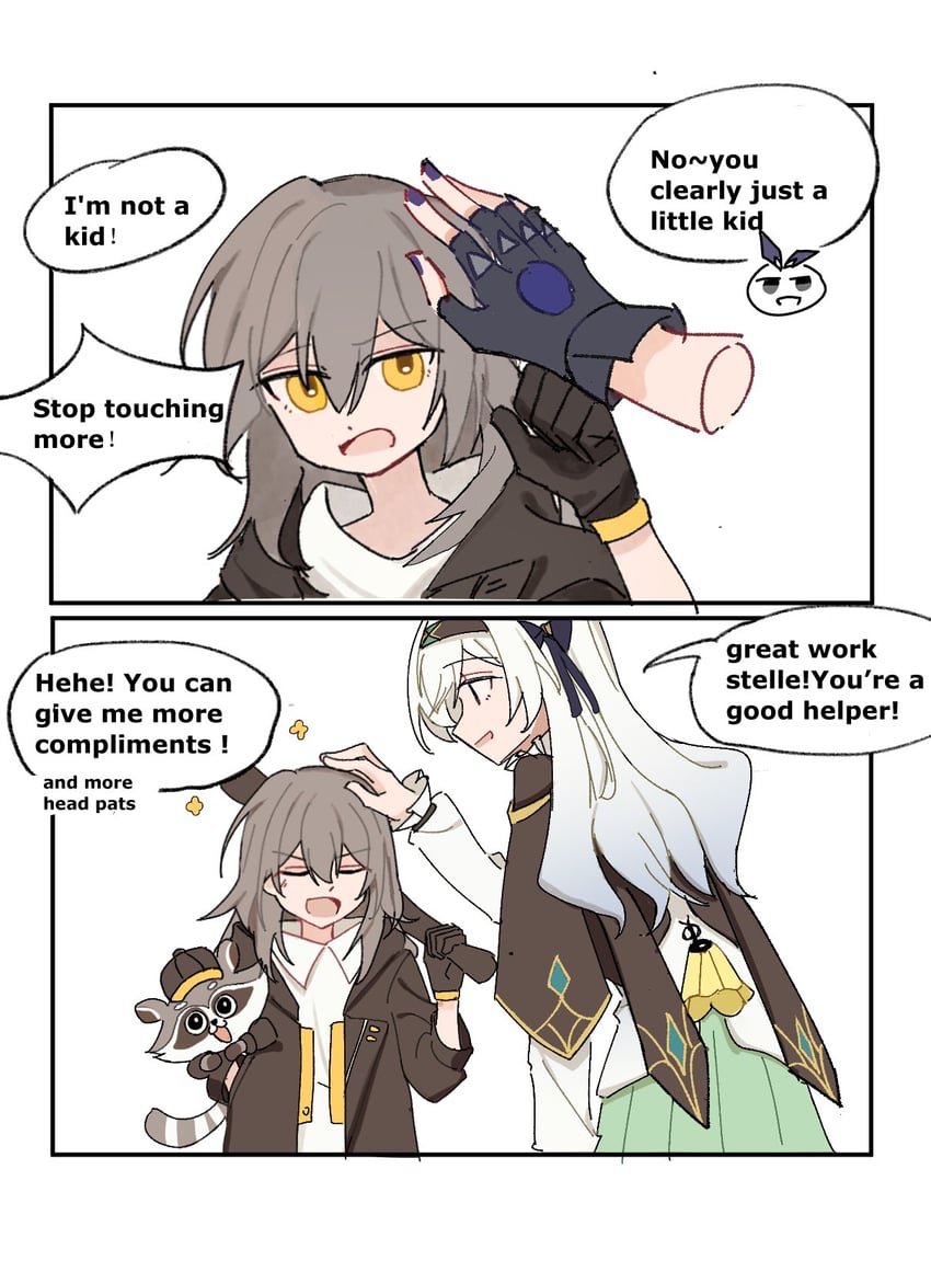 trailblazer, firefly, stelle, silver wolf, and galactic baseballer (honkai and 1 more) drawn by beibc_eee